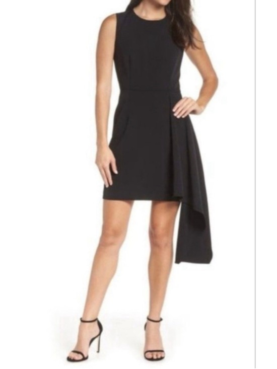 Chelsea28 Dresses & Skirts - Chelsea28 Black Asymetrical A-Line Dress Size 14 EUC